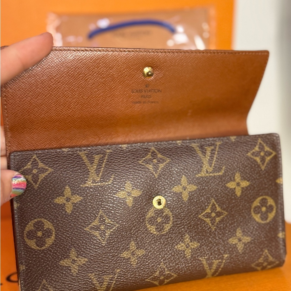 Louis Vuitton Monogram Sarah Wallet Brown Canvas Clutch - Picture 11 of 14